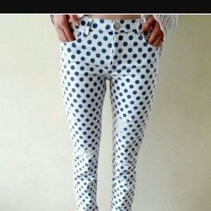 Zara Polka Dot Destructed Jeans